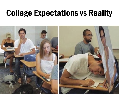 College Expectations Vs Reality Funny Meme FUNNY MEMES