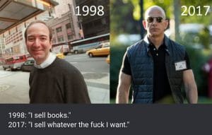 Amazon CEO Jeff Bozes 1998 vs 2017