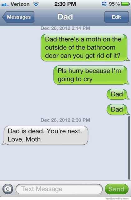 Dad is dead love moth funny meme