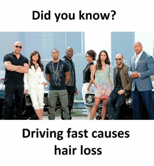 Driving Fast Causes Hair Loss Funny Meme