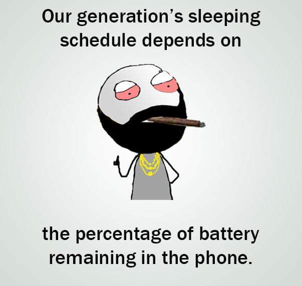 Generation Sleeping Schedule Depends on Phone Battery Funny Meme