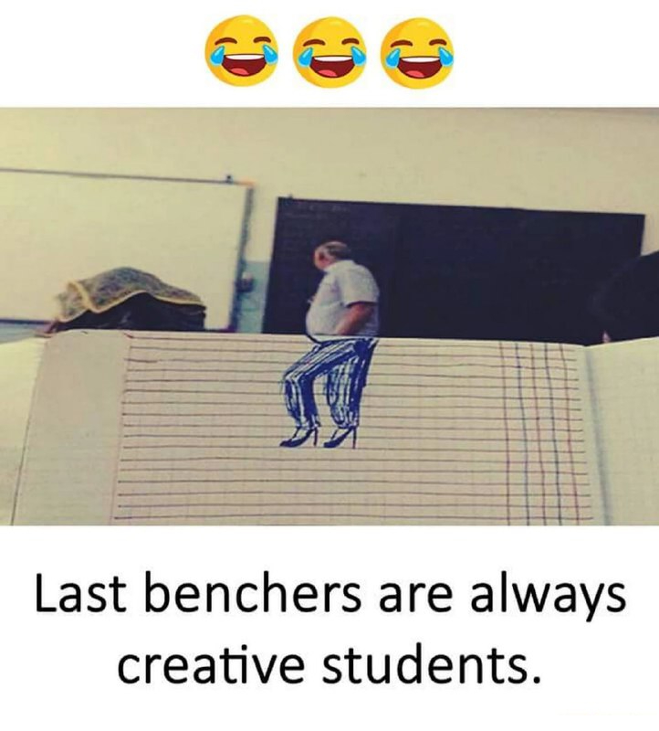 Last Benchers are always creative students Funny Meme